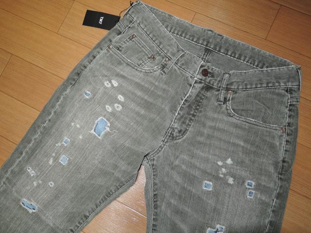 新品TMTダメージ加工コーデュロイパンツMデニムKパッチ < ブランド 新品TMTダメージ加工コーデュロイパンツMデニムKパッチ < ブランドの