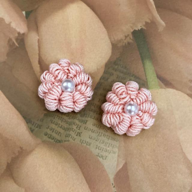 ハンドメイド♪レース編み ぷっくりお花モチーフ2個セット < 女性ファッション  ハンドメイド♪レース編み ぷっくりお花モチーフ2個セット  < 女性ファッションの