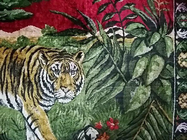 ヴィンテージタイガー迫力大判絨毯ラグ★虎柄タペストリー カーペット < インテリア/ライフ  ヴィンテージタイガー迫力大判絨毯ラグ★虎柄タペストリー カーペット < インテリア/ライフの