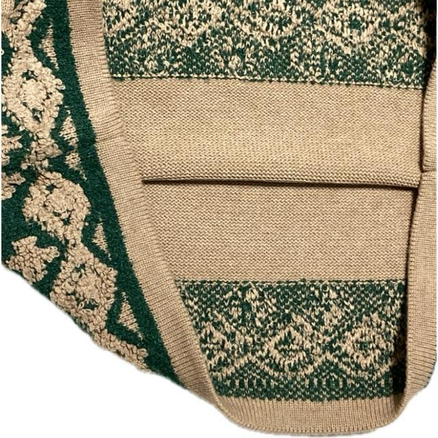 派手柄セーター◎ゆったり厚手ニット◎ベージュグリーン(L)新品 < ブランド 派手柄セーター◎ゆったり厚手ニット◎ベージュグリーン(L)新品 < ブランドの