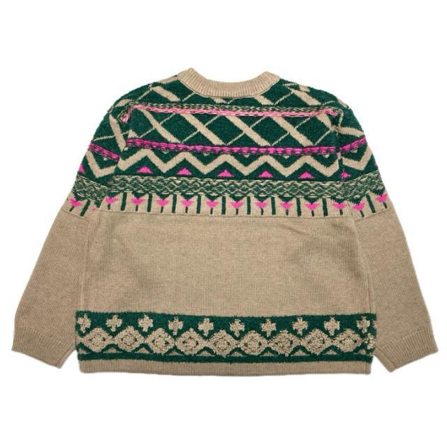 派手柄セーター◎ゆったり厚手ニット◎ベージュグリーン(L)新品 < ブランド 派手柄セーター◎ゆったり厚手ニット◎ベージュグリーン(L)新品 < ブランドの