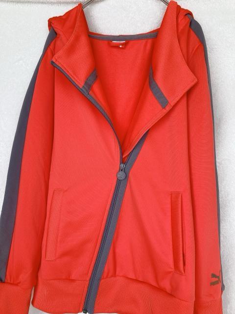 PUMA プーマ フード付 ジャージ パーカー 斜め ジップアップ M 2way N2m < ブランド PUMA プーマ フード付 ジャージ パーカー 斜め ジップアップ M 2way N2m < ブランドの