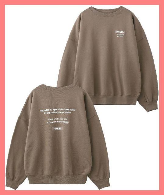 ☆ミルクフェド☆超美品♪完売バックロゴぷっくり袖オーバーサイズスウェットモカ < ブランド ☆ミルクフェド☆超美品♪完売バックロゴぷっくり袖オーバーサイズスウェットモカ < ブランドの