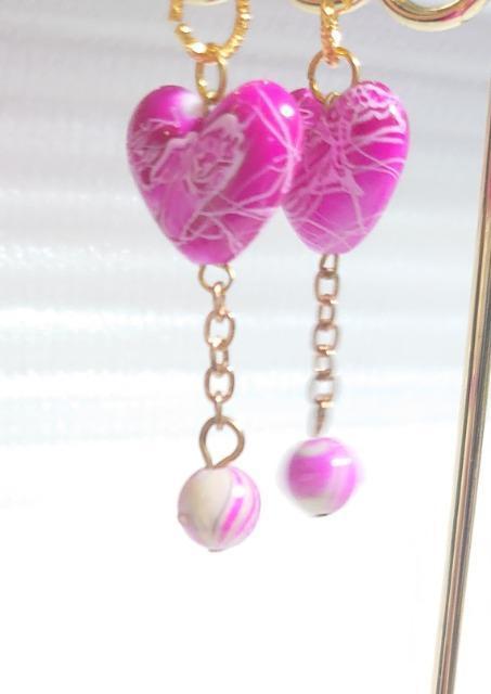 ハンドメイド♪使い方色々!ツインアクセサリーチャーム【パーツなし】マーブルハートFピンク < ペット/手芸/園芸 ハンドメイド♪使い方色々!ツインアクセサリーチャーム【パーツなし】マーブルハートFピンク < ペット/手芸/園芸の