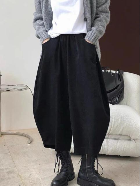 ワイドパンツ 九分丈 ガウチョパンツ ブラック 大きいサイズ < 女性ファッション ワイドパンツ 九分丈 ガウチョパンツ ブラック 大きいサイズ < 女性ファッションの