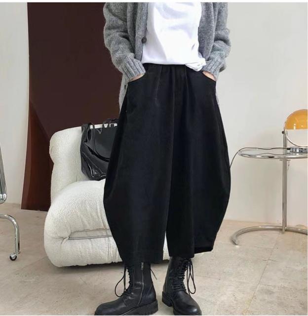 ワイドパンツ 九分丈 ガウチョパンツ ブラック 大きいサイズ < 女性ファッション ワイドパンツ 九分丈 ガウチョパンツ ブラック 大きいサイズ < 女性ファッションの