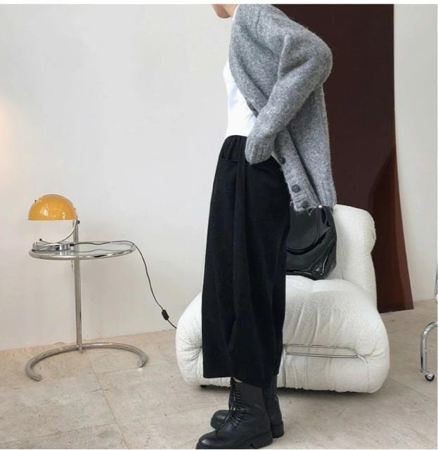 ワイドパンツ 九分丈 ガウチョパンツ ブラック 大きいサイズ < 女性ファッション ワイドパンツ 九分丈 ガウチョパンツ ブラック 大きいサイズ < 女性ファッションの