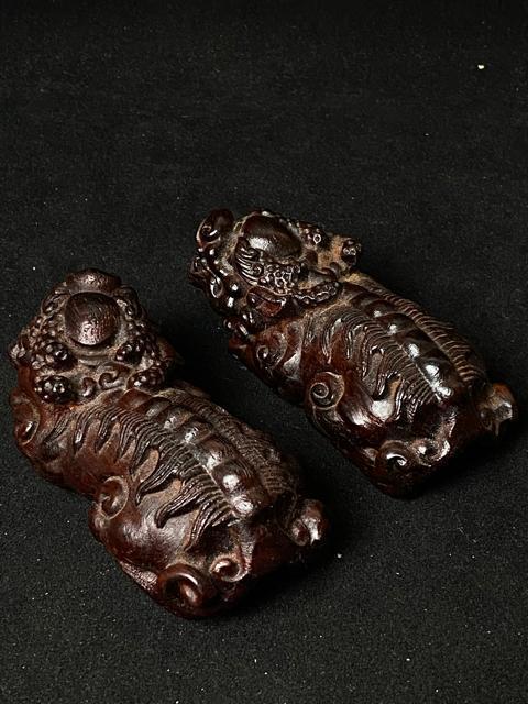 【縁起物】黒檀 瑞? 貔貅(ヒキュウ)一対 手彫り 木彫 置物 開運 招財 魔除け 骨董 古美術 極上品 唐木 風水 インテリア < インテリア/ライフ 【縁起物】黒檀 瑞? 貔貅(ヒキュウ)一対 手彫り 木彫 置物 開運 招財 魔除け 骨董 古美術 極上品 唐木 風水 インテリア < インテリア/ライフの