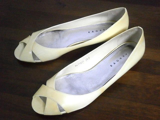 ◆kagura カグラ フラットシューズ ジャンク品 ライトイエロー サイズ25 < 女性ファッション  ◆kagura カグラ フラットシューズ ジャンク品 ライトイエロー サイズ25  < 女性ファッションの