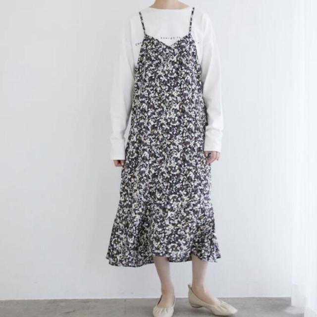 ◆ViS/ビス◆リトルフラワーキャミワンピース★ブラックF*着回し◎秋コーデ美品♪ < ブランド  ◆ViS/ビス◆リトルフラワーキャミワンピース★ブラックF*着回し◎秋コーデ美品♪  < ブランドの