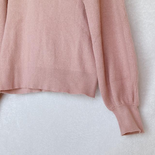 ラグラン 花柄 刺繍 長袖 リブニット トップス カットソー M N2m < 女性ファッション  ラグラン 花柄 刺繍 長袖 リブニット トップス カットソー M N2m < 女性ファッションの