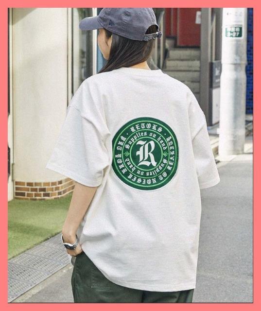☆モノマート☆ビッグワッペンロゴオーバーサイズユニセックスTシャツ白M☆ < 男性ファッション  ☆モノマート☆ビッグワッペンロゴオーバーサイズユニセックスTシャツ白M☆ < 男性ファッションの