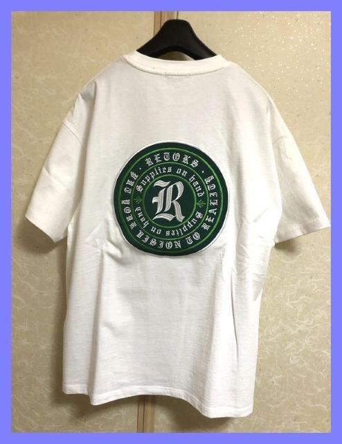 ☆モノマート☆ビッグワッペンロゴオーバーサイズユニセックスTシャツ白M☆ < 男性ファッション  ☆モノマート☆ビッグワッペンロゴオーバーサイズユニセックスTシャツ白M☆ < 男性ファッションの