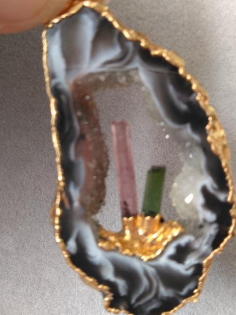 レトロ☆メノウドゥルジーとトルマリンのペンダントトップ < 女性アクセサリー/時計 レトロ☆メノウドゥルジーとトルマリンのペンダントトップ < 女性アクセサリー/時計の