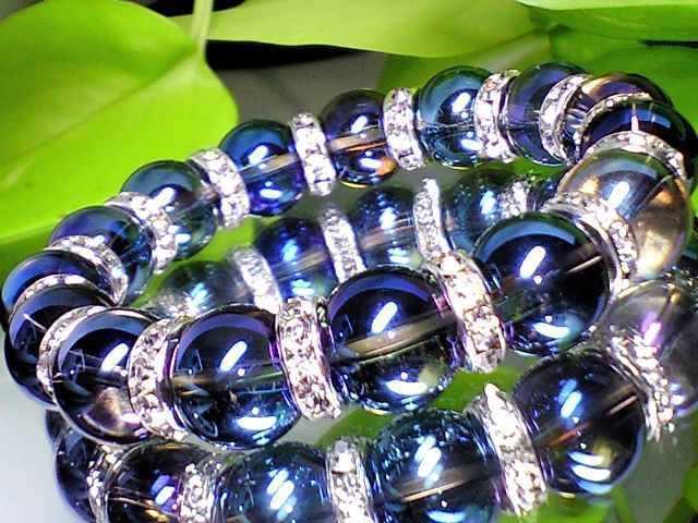 パワーストーン☆天然石!!ブルーオーラクリスタル12ミリ§銀ロンデル§数珠ブレスレット < 女性アクセサリー/時計 パワーストーン☆天然石!!ブルーオーラクリスタル12ミリ§銀ロンデル§数珠ブレスレット < 女性アクセサリー/時計の