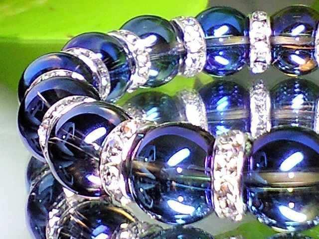 パワーストーン☆天然石!!ブルーオーラクリスタル12ミリ§銀ロンデル§数珠ブレスレット < 女性アクセサリー/時計 パワーストーン☆天然石!!ブルーオーラクリスタル12ミリ§銀ロンデル§数珠ブレスレット < 女性アクセサリー/時計の