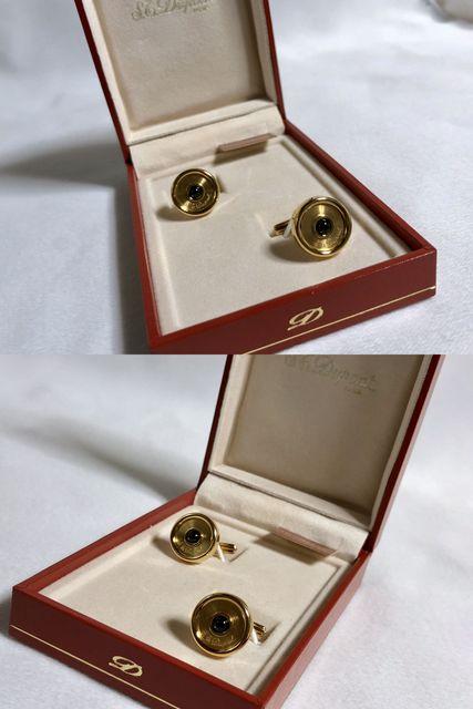 正規美 S.T.Dupont デュポン ブラックストーン×ロゴ オーバルカフス カフリンクス 付属有 クラシックラグジュアリー < 男性ファッション  正規美 S.T.Dupont デュポン ブラックストーン×ロゴ オーバルカフス カフリンクス 付属有 クラシックラグジュアリー < 男性ファッションの