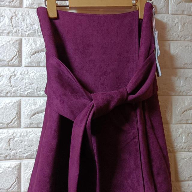 swing by★新品★バックスキン調ラップ風ロンスカ/バーガンディ < 女性ファッション  swing by★新品★バックスキン調ラップ風ロンスカ/バーガンディ < 女性ファッションの
