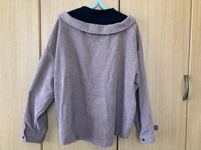 コーディロイ二枚重ね風トップスL < 女性ファッション  コーディロイ二枚重ね風トップスL < 女性ファッションの