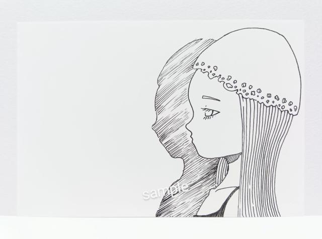 オリジナルイラスト 手描きイラスト 絵 モノクロ アート 原画 ハンドメイド アナログ インテリア 女性 illustration < アニメ/コミック/キャラクター  オリジナルイラスト 手描きイラスト 絵 モノクロ アート 原画 ハンドメイド アナログ インテリア 女性 illustration  < アニメ/コミック/キャラクターの