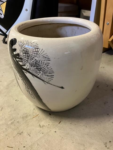 焼物 灰付 火バチ 陶器製 水墨画 墨 火鉢 睡蓮鉢 金魚鉢 メダカ鉢 銘有り < ホビー  焼物 灰付 火バチ 陶器製 水墨画 墨 火鉢 睡蓮鉢 金魚鉢 メダカ鉢 銘有り < ホビーの