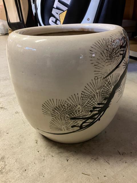 焼物 灰付 火バチ 陶器製 水墨画 墨 火鉢 睡蓮鉢 金魚鉢 メダカ鉢 銘有り < ホビー  焼物 灰付 火バチ 陶器製 水墨画 墨 火鉢 睡蓮鉢 金魚鉢 メダカ鉢 銘有り < ホビーの