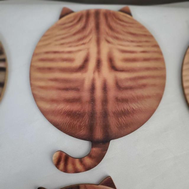 ★激可愛い(^O^)/猫後ろ姿デザイン!木製コースター8枚セット★ < インテリア/ライフ ★激可愛い(^O^)/猫後ろ姿デザイン!木製コースター8枚セット★ < インテリア/ライフの