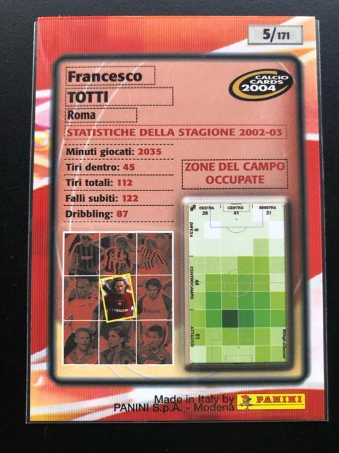 2004calcio PANINI/NO-5・ROMA・フランシスコ・トッティ < トレーディングカード 2004calcio PANINI/NO-5・ROMA・フランシスコ・トッティ < トレーディングカードの