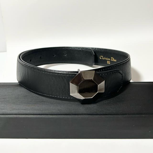 美品 ChristianDior クリスチャンディオール ベルト レザー ブラック < ブランド 美品 ChristianDior クリスチャンディオール ベルト レザー ブラック < ブランドの