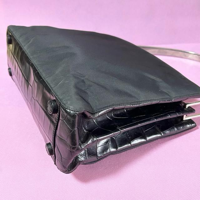 PRADA プラダ ナイロン クロコ型押し ワンショルダーバッグ ショルダーバッグ ブラック < ブランド PRADA プラダ ナイロン クロコ型押し ワンショルダーバッグ ショルダーバッグ ブラック < ブランドの