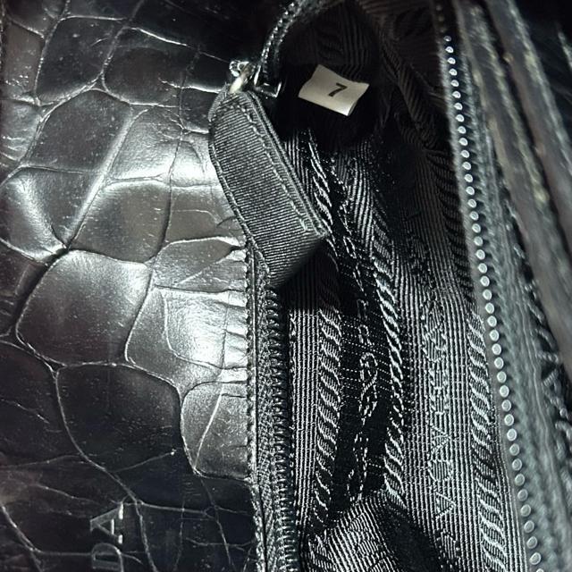 PRADA プラダ ナイロン クロコ型押し ワンショルダーバッグ ショルダーバッグ ブラック < ブランド PRADA プラダ ナイロン クロコ型押し ワンショルダーバッグ ショルダーバッグ ブラック < ブランドの