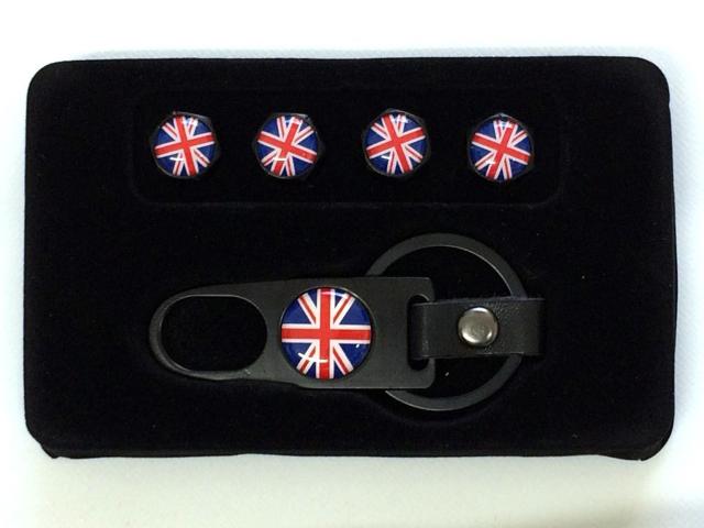 国旗柄 汎用 エアバルブ キャップ イギリス キーホルダー付 < 自動車/バイク 国旗柄 汎用 エアバルブ キャップ イギリス キーホルダー付 < 自動車/バイク