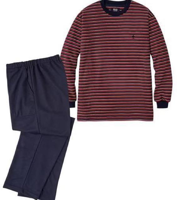 3Lサイズ!高貴紳士的!ブランド品!POLO BCS(ポロビーシーエス)ダンボールボーダー柄長袖and長ズボン!上下セット!新品! < 男性ファッション  3Lサイズ!高貴紳士的!ブランド品!POLO BCS(ポロビーシーエス)ダンボールボーダー柄長袖and長ズボン!上下セット!新品! < 男性ファッションの