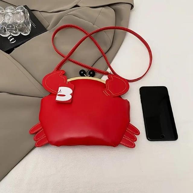 超お買い得2190円★可愛い レッド PU素材 カニバッグ 携帯電話用バッグ  ショルダーバッグショルダーバッグ チェーン付き 赤 < 女性ファッション  超お買い得2190円★可愛い レッド PU素材 カニバッグ 携帯電話用バッグ  ショルダーバッグショルダーバッグ チェーン付き 赤 < 女性ファッションの