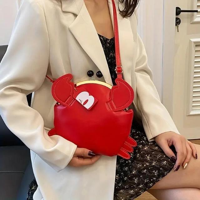超お買い得2190円★可愛い レッド PU素材 カニバッグ 携帯電話用バッグ  ショルダーバッグショルダーバッグ チェーン付き 赤 < 女性ファッション  超お買い得2190円★可愛い レッド PU素材 カニバッグ 携帯電話用バッグ  ショルダーバッグショルダーバッグ チェーン付き 赤 < 女性ファッションの