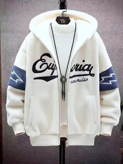 超お買い得2990円★メンズ冬用 暖かフルジップ フード付きジャケット ルーズフィット ツートーン 日本サイズXL青 < 男性ファッション 超お買い得2990円★メンズ冬用 暖かフルジップ フード付きジャケット ルーズフィット ツートーン 日本サイズXL青 < 男性ファッションの