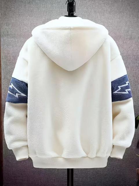 超お買い得2990円★メンズ冬用 暖かフルジップ フード付きジャケット ルーズフィット ツートーン 日本サイズXL青 < 男性ファッション 超お買い得2990円★メンズ冬用 暖かフルジップ フード付きジャケット ルーズフィット ツートーン 日本サイズXL青 < 男性ファッションの