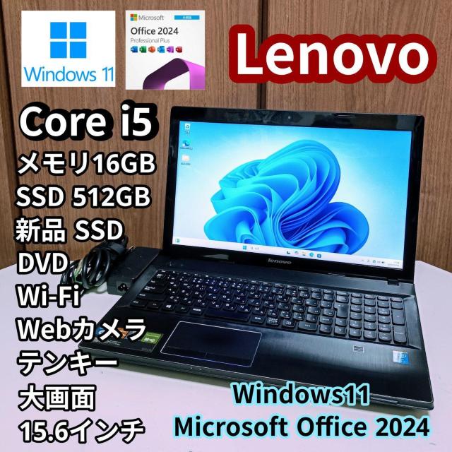 Lenovo Corei5 16GB ViSSD512GB DVD J Windows11 Office2024   PC{/Ӌ@ 