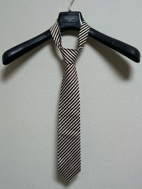 正規未レア Paul Smithポールスミス ストライプナロータイ茶×白 シルク細ネクタイ 8p < ブランド  正規未レア Paul Smithポールスミス ストライプナロータイ茶×白 シルク細ネクタイ 8p  < ブランドの