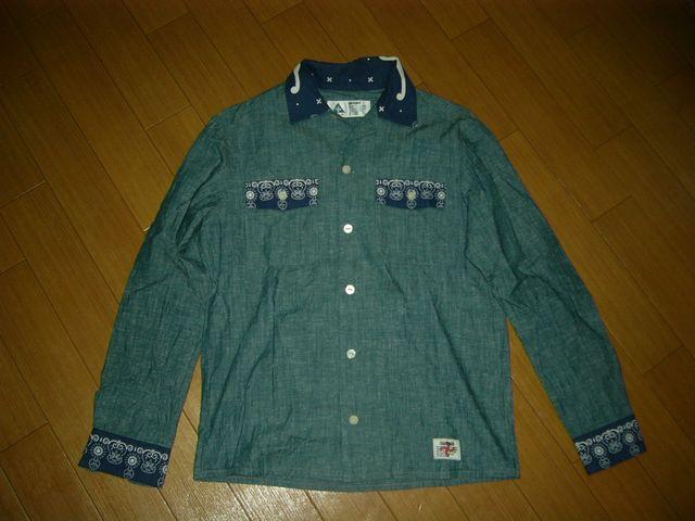 CHALLENGERチャレンジャーバンダナ柄デニムシャツM < 男性ファッション CHALLENGERチャレンジャーバンダナ柄デニムシャツM < 男性ファッションの