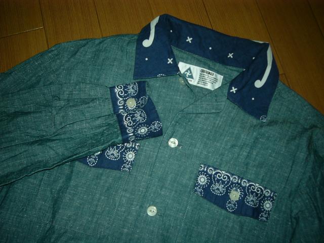 CHALLENGERチャレンジャーバンダナ柄デニムシャツM < 男性ファッション CHALLENGERチャレンジャーバンダナ柄デニムシャツM < 男性ファッションの