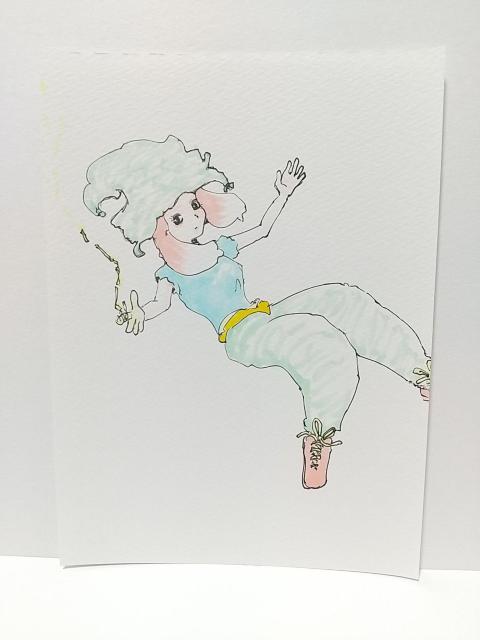 オリジナルイラスト 手描きイラスト ハンドメイド 女の子 絵 カラー コピック アナログ アート 自作 インテリア 原画 < アニメ/コミック/キャラクター  オリジナルイラスト 手描きイラスト ハンドメイド 女の子 絵 カラー コピック アナログ アート 自作 インテリア 原画  < アニメ/コミック/キャラクターの