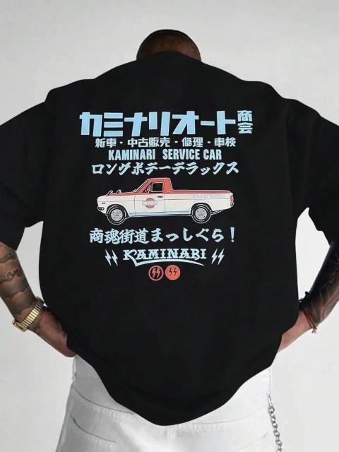 超お買い得1290円★メンズ ヴィンテージカーグラフィック 半袖Tシャツ ゆったり USAサイズM(日本サイズXL相当)ブルー < 男性ファッション  超お買い得1290円★メンズ ヴィンテージカーグラフィック 半袖Tシャツ ゆったり USAサイズM(日本サイズXL相当)ブルー < 男性ファッションの