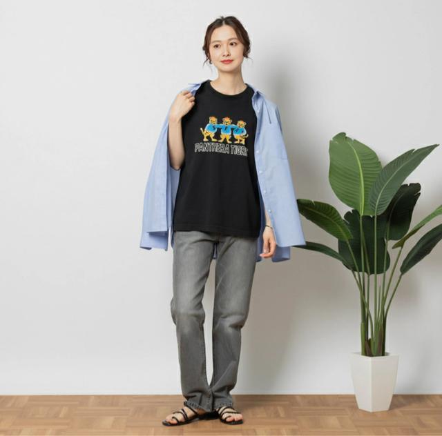 ライトオン ARTEX 新品タグ付き カラーフロッキーTシャツ トラ 黒 ブラック XL < ブランド  ライトオン ARTEX 新品タグ付き カラーフロッキーTシャツ トラ 黒 ブラック XL < ブランドの