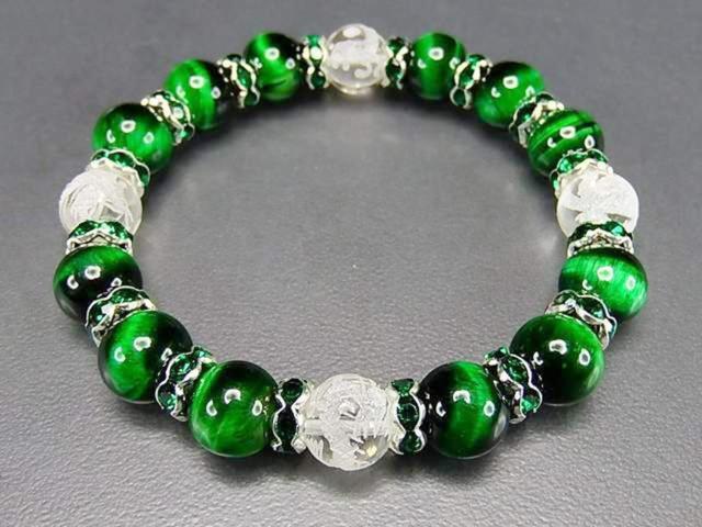 グリーンタイガーアイ水晶四神手彫り10mm豪華ロンデル天然石ブレスレット < 女性アクセサリー/時計 グリーンタイガーアイ水晶四神手彫り10mm豪華ロンデル天然石ブレスレット < 女性アクセサリー/時計の
