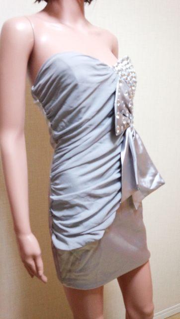 新品タグ付☆光沢デカリボン×ビジュ盛りAの綺麗な異素材ドレスD165☆3点で即落 < 女性ファッション  新品タグ付☆光沢デカリボン×ビジュ盛りAの綺麗な異素材ドレスD165☆3点で即落 < 女性ファッションの