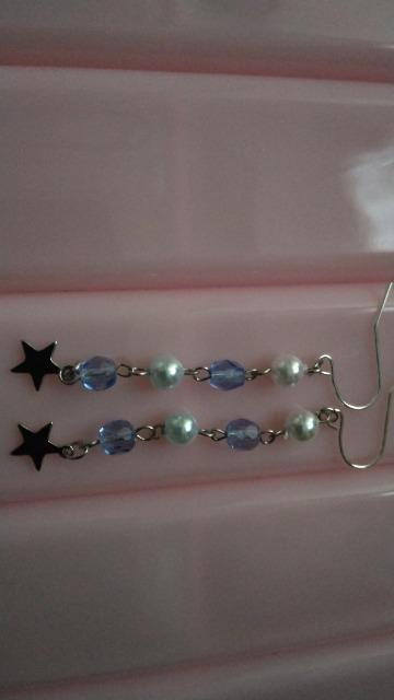 白&水色パール/青チェコ星付きピアス◆ロリィタ姫系に即決 < 女性アクセサリー/時計 白&水色パール/青チェコ星付きピアス◆ロリィタ姫系に即決 < 女性アクセサリー/時計の