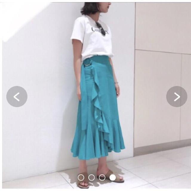 ◆Mila Owen/ミラオーウェン◆ラッフルAライン巻きスカート★ネイビー0*秋コーデ♪美品 < ブランド  ◆Mila Owen/ミラオーウェン◆ラッフルAライン巻きスカート★ネイビー0*秋コーデ♪美品 < ブランドの