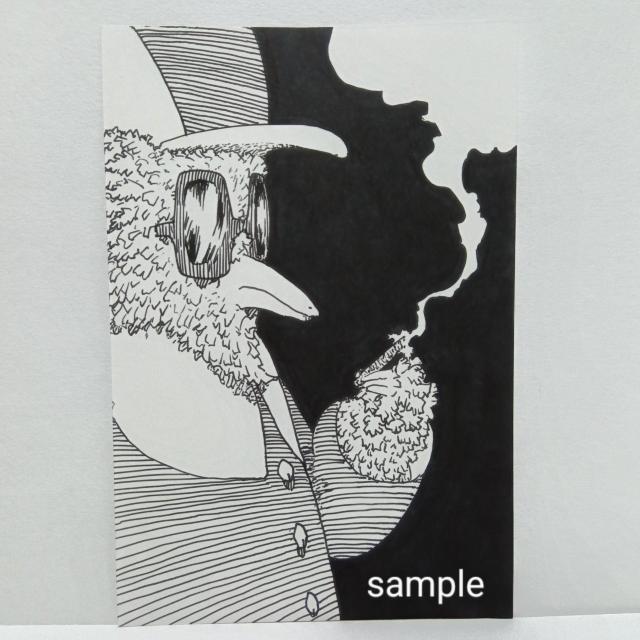 オリジナルイラスト 手描きイラスト 鳥サン ハンドメイド インテリア 絵 モノクロ アート 原画 アナログ インテリア art < アニメ/コミック/キャラクター  オリジナルイラスト 手描きイラスト 鳥サン ハンドメイド インテリア 絵 モノクロ アート 原画 アナログ インテリア art  < アニメ/コミック/キャラクターの