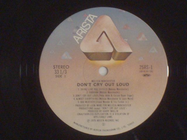 DON`T CRY OUT LOUD / MELISSA MANCHESTER ѕtLP  CD/DVD/rfI 